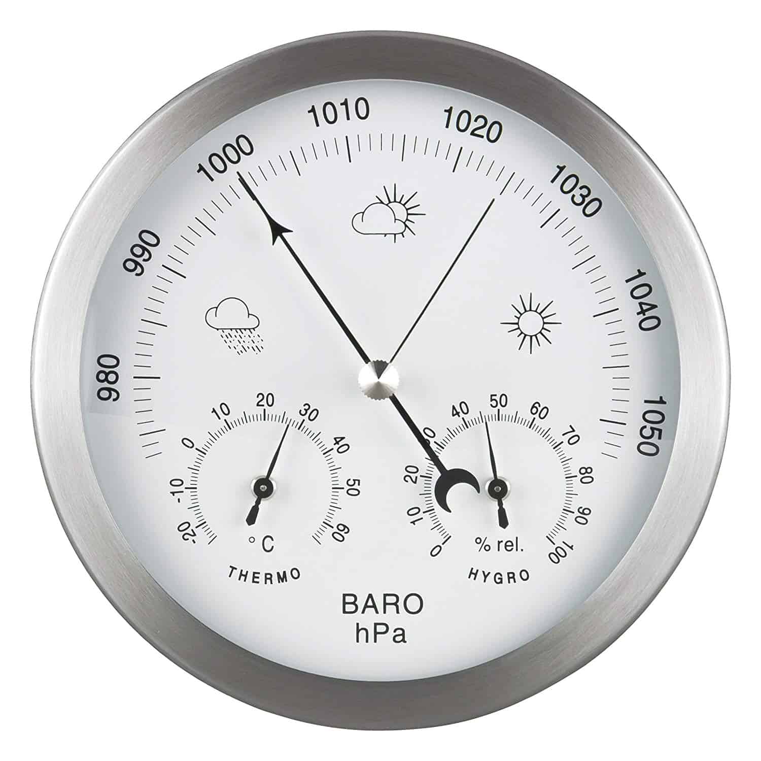 Wetterstation analog Barometer klassisch Innen & Außen Thermometer Hygrometer 